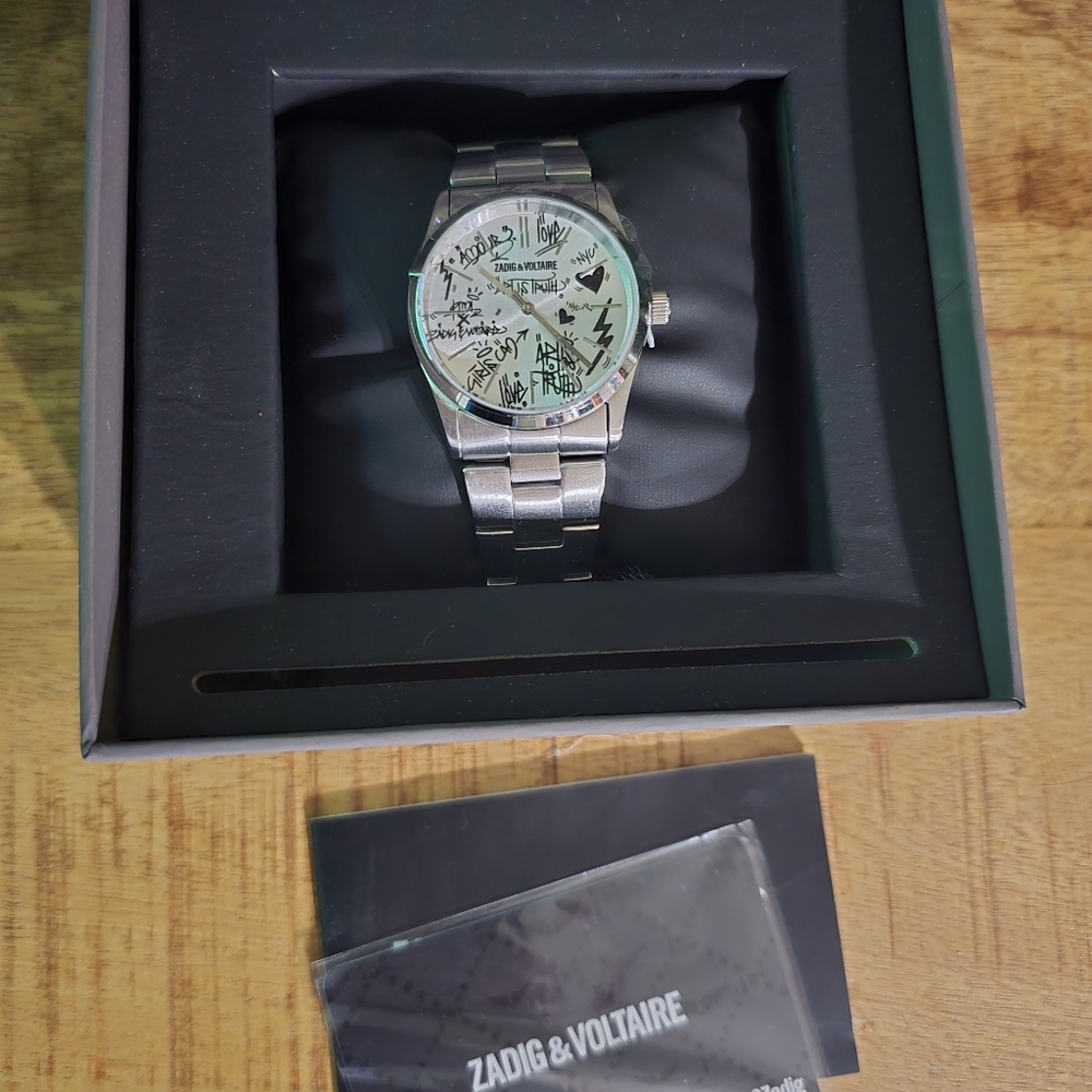 Zadig & Voltaire Silver Graffiti Watch - Picture 2 of 4